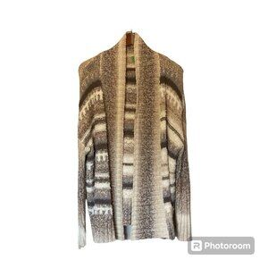 Bass Cream Tan Beige Blended Sweater Wrap Shall Women's Size L Long Sleeve